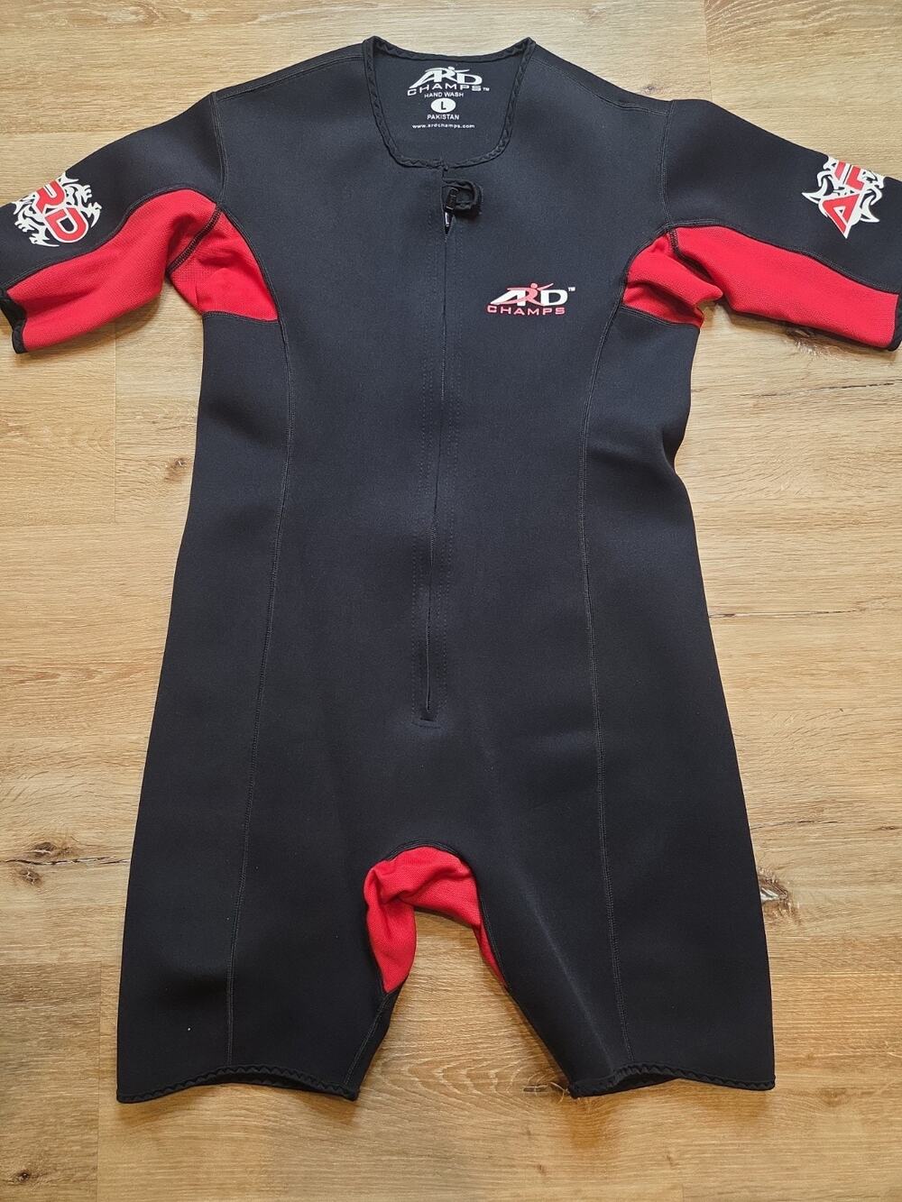 ARD Champs Neoprene Sauna Sweat Suit Black Red Weight Loss MMA Size Large